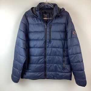 Abercrombie & Fitch Primaloft Navy Blue Puffer Coat | Medium